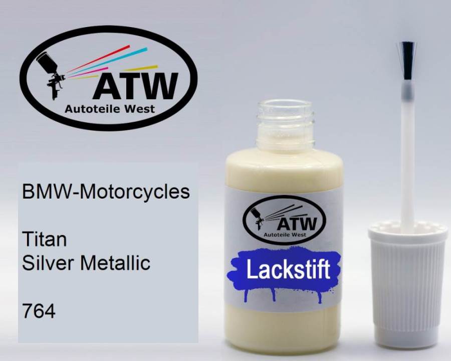 BMW-Motorcycles, Titan Silver Metallic, 764: 20ml Lackstift, von ATW Autoteile West.